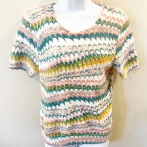Anthropologie Pastel Marbled Sweater Top Medium